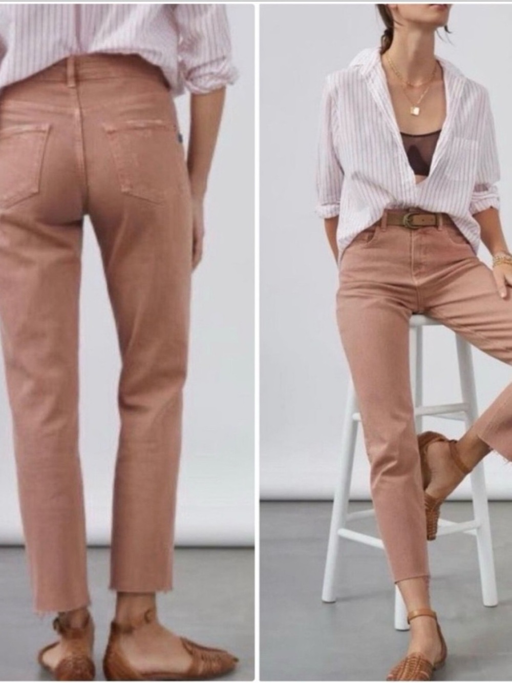 Anthropologie Pilcro The Vintage Straight Raw Hem Jeans Sz 28
